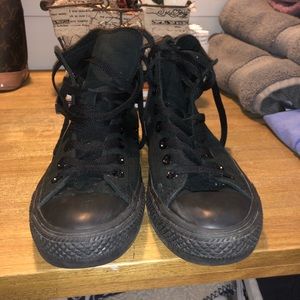 All black high top converse